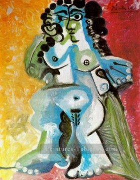 Femme nue assise 1965 Cubisme Peinture à l'huile